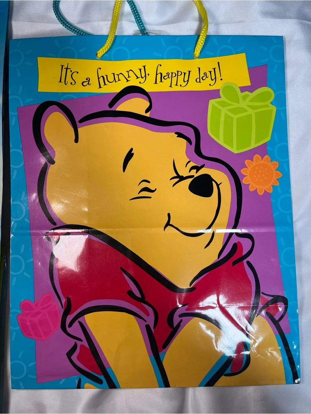 Vintage Winnie the Pooh & Tigger Gift Bags Lot of 2 Disney Medium/Large Y2K Rare